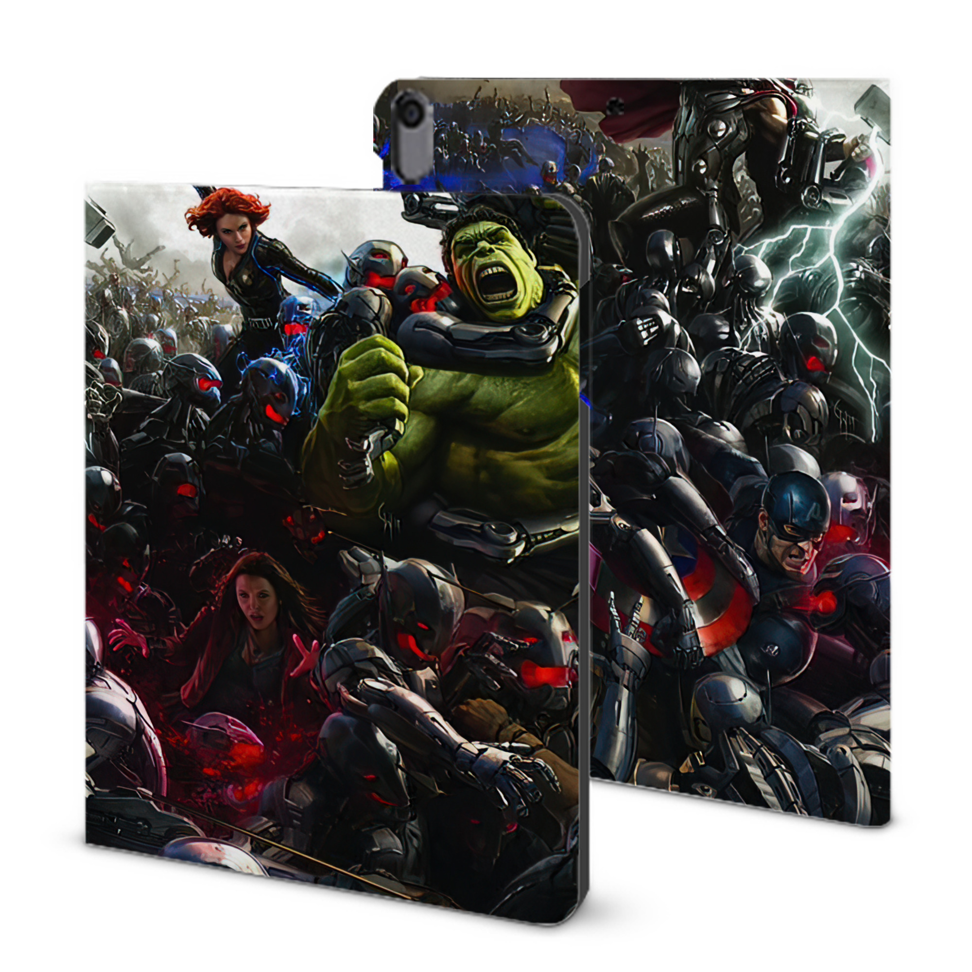 （画像用） アベンジャーズ The Avengers IPad ケース ブック型 PUレザー TPU 耐衝撃 軽量 薄型 ペン収納なし 全面保護 IPad 各モデル対応